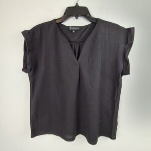 Bobeau Dolman Sleeve Pique V-Neck T-Shirt Small Black Nordstrom Lightweight Top